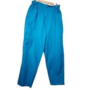 Vintage 80’s P.S. Gitano Turquoise Paper Bag Waist Pants Women’s Size L/XL